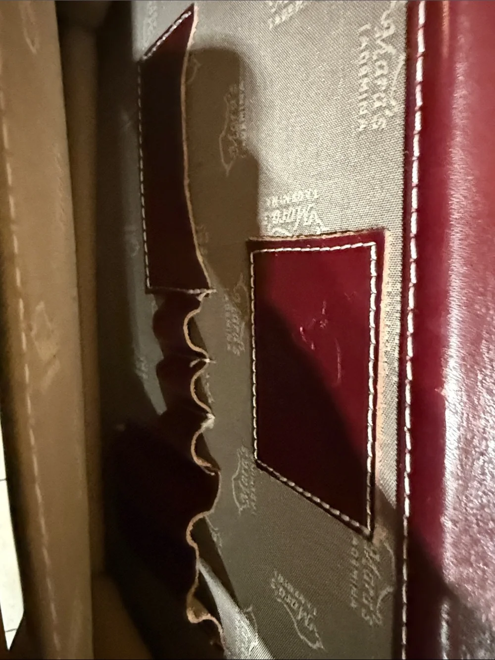 Mara’s Taormina Made in Italy Genuine Leather Briefcase Burgundy Crossbody